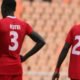 Duo James Kotei and Nicholas Gyan heading for the exit at Tanzanian champions Simba