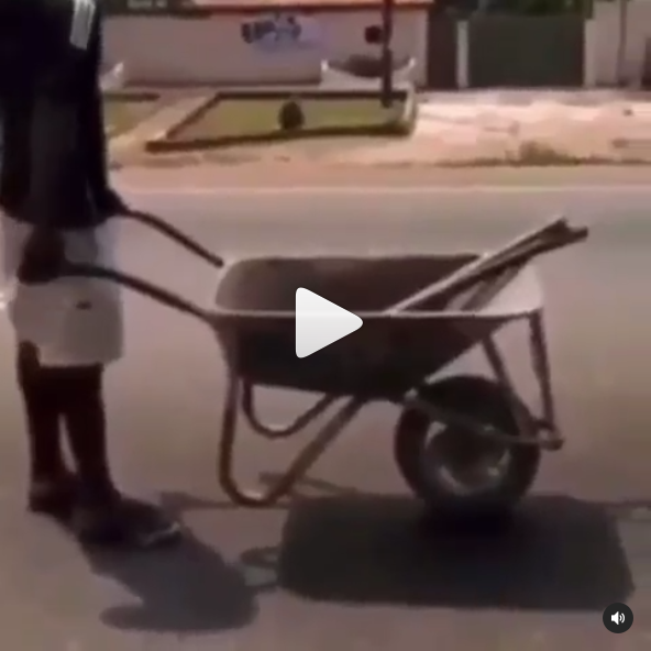Man Joining Traffic With His Wheelbarrow Causes Stir on Social Media [Video]