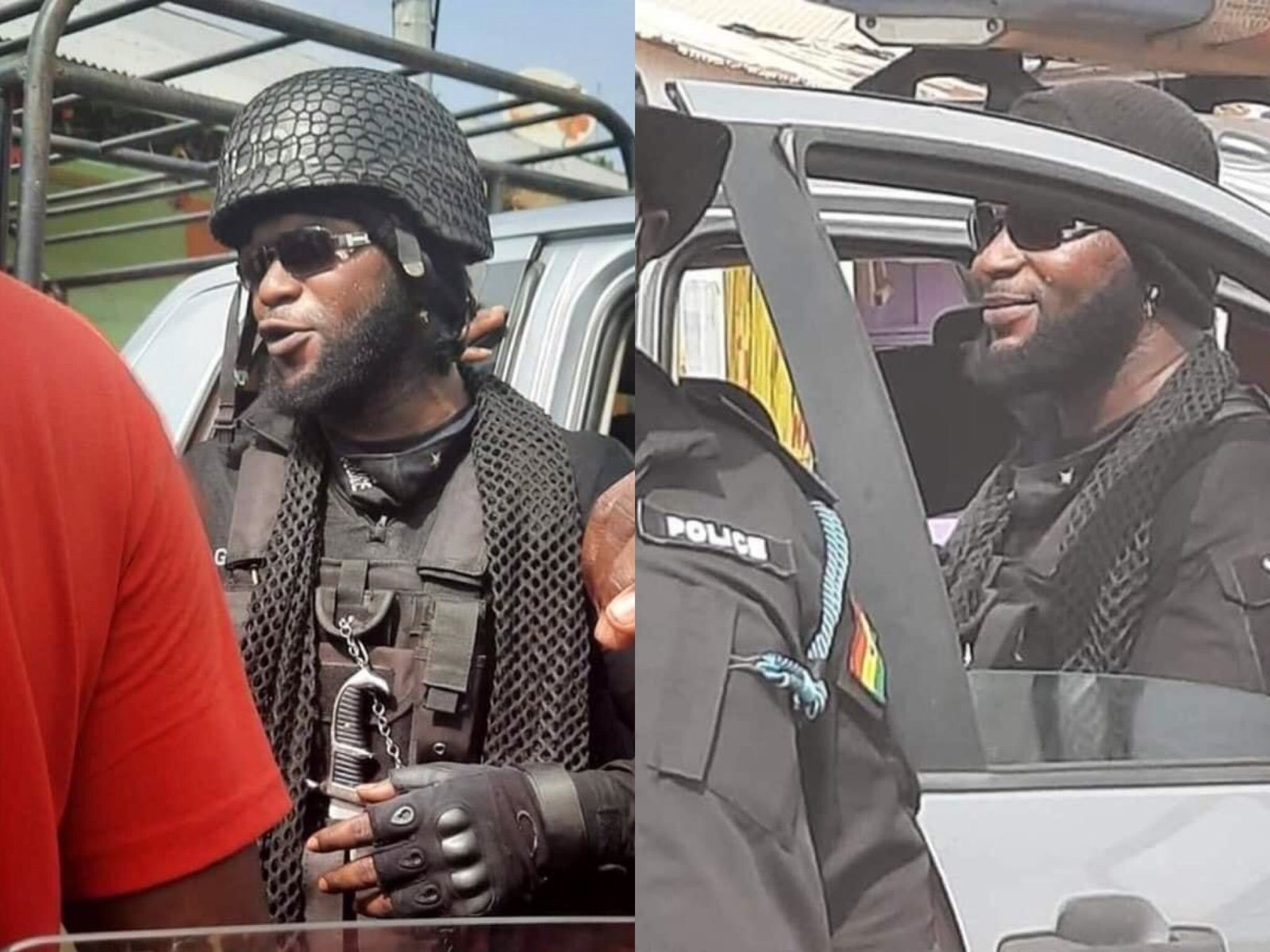 Identity Of The Bearded Police With Earring Finally Revealed, Shows He's The Brother Of An NPP MP