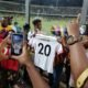 Hudson-Odoi Receives  Customized Jersey From Hearts Before Olympics Game.