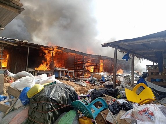 Early Morning Fire Consumes 60 Stalls at Kumasi's Race Course Market